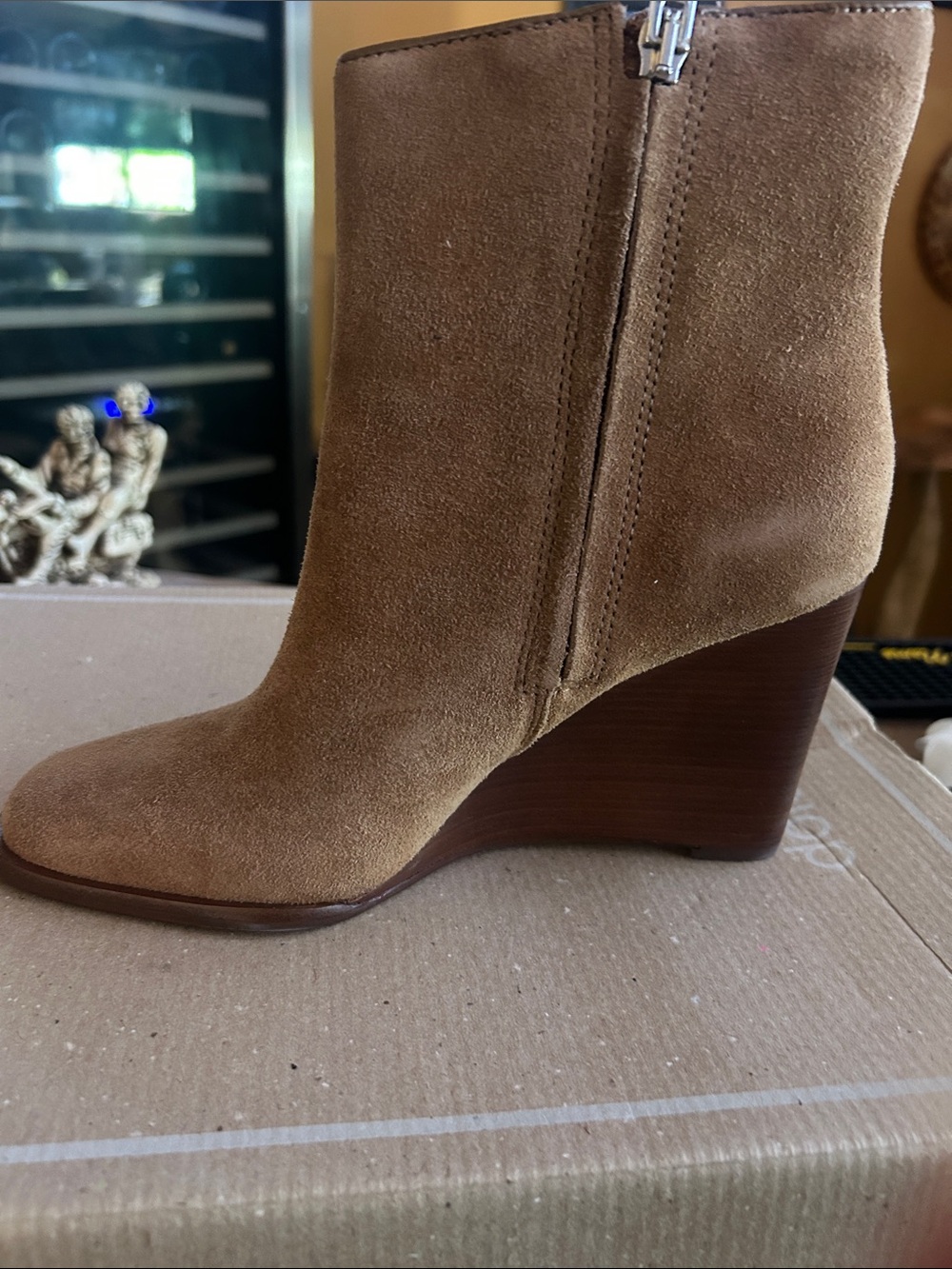 Dolce Vita Tan Suede Wedge Ankle Boot
